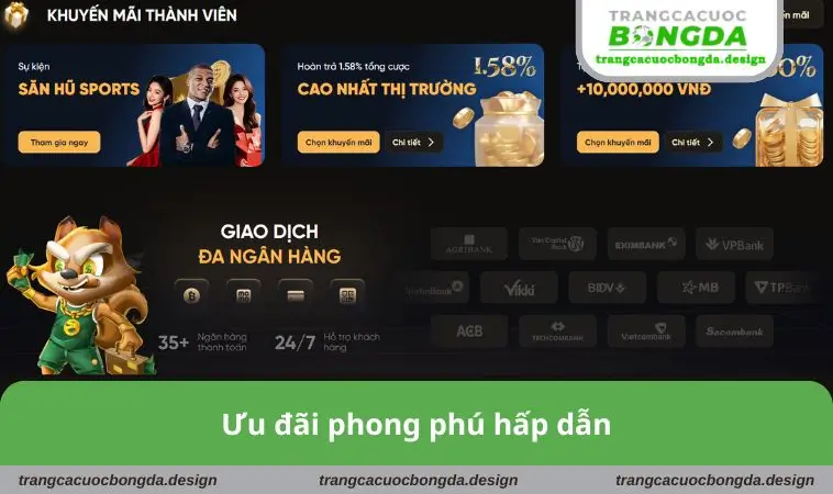 Ưu đãi phong phú hấp dẫn